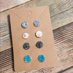 8mm Earrings- 4 Pack